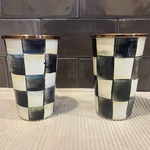 Mackenzie-Childs courtly check 10 oz tumblers
